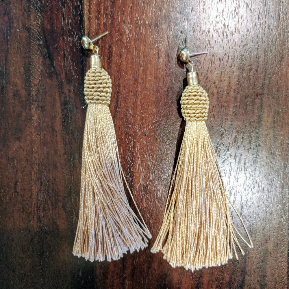 Gold tassle earrings